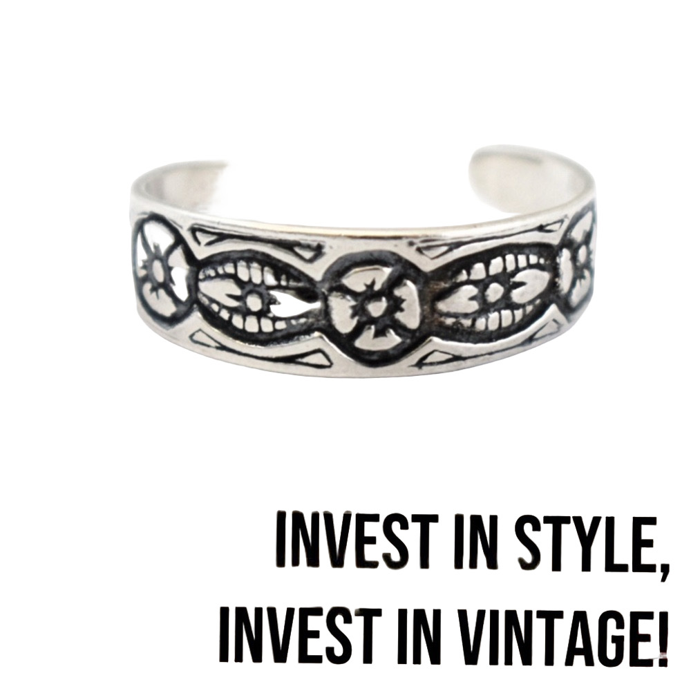 Silver 925 VINTAGE Flowers Leaves Boho Vintage Southwestern 70's